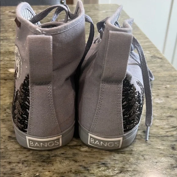 BANGS Shoes Hi Top Carolina Trees BLUE/GRAY Sneakers Unisex US M9 W10.5 - Picture 5 of 8